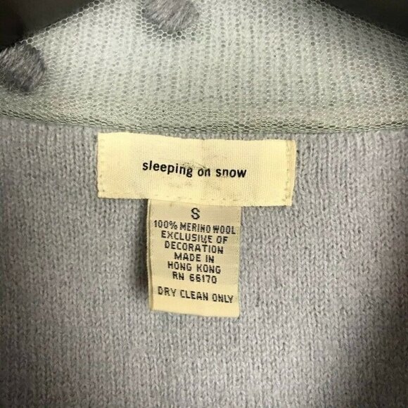 Sleeping On Snow Anthro Cardigan Sweater Blue Small - Picture 5 of 5